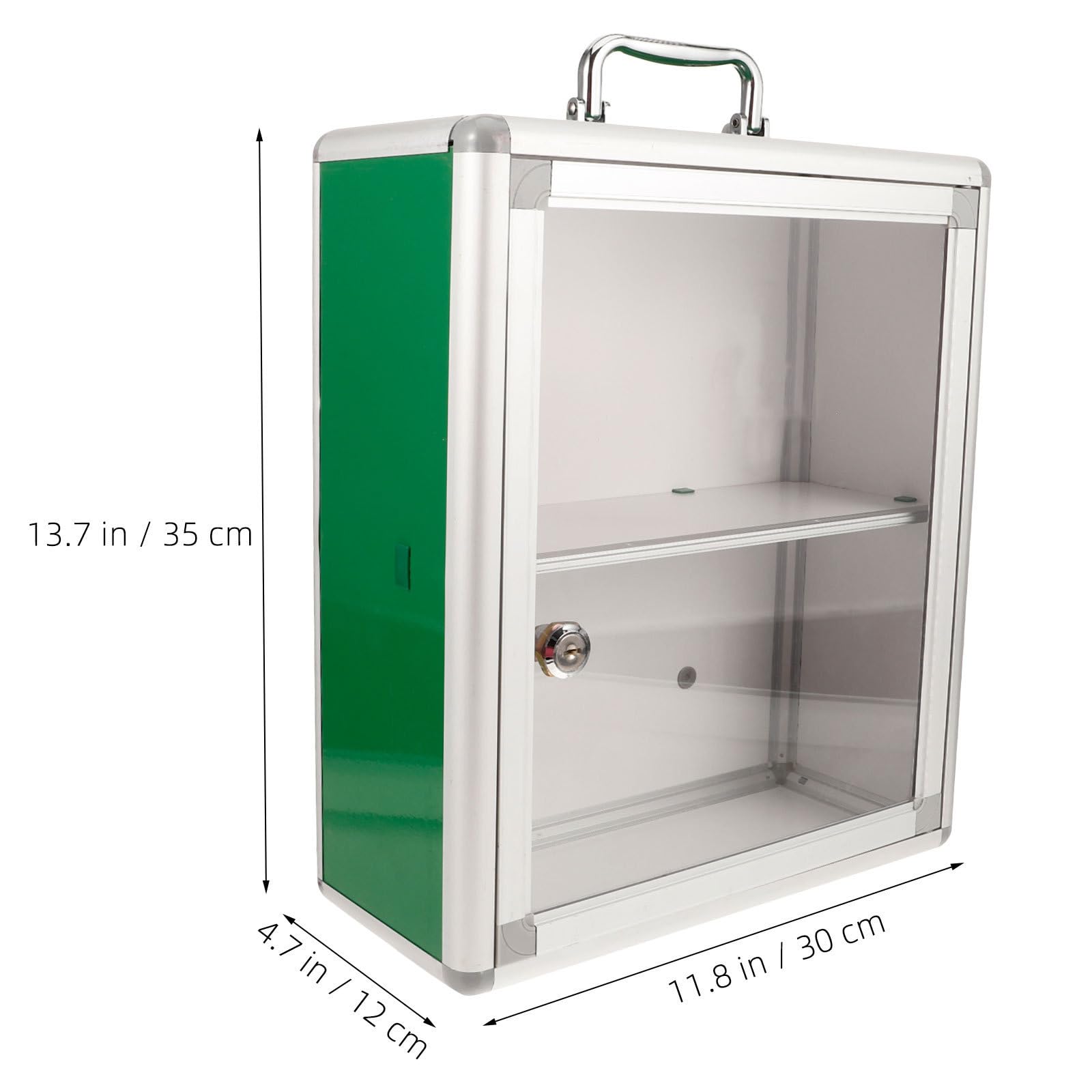 POPETPOP Botiquín de Pared Gran Capacidad y Material Acrílico para Primeros Auxilios Diseño Montado en Pared, Puerta Transparente para Ahorro de Espacio en Coche o Taquilla
