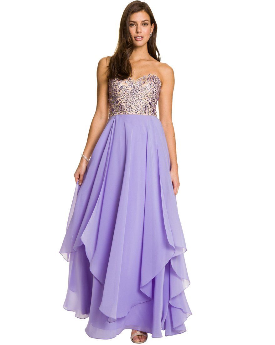 Le Chteau Embellished Chiffon Strapless Gown | Desertcart Bahamas
