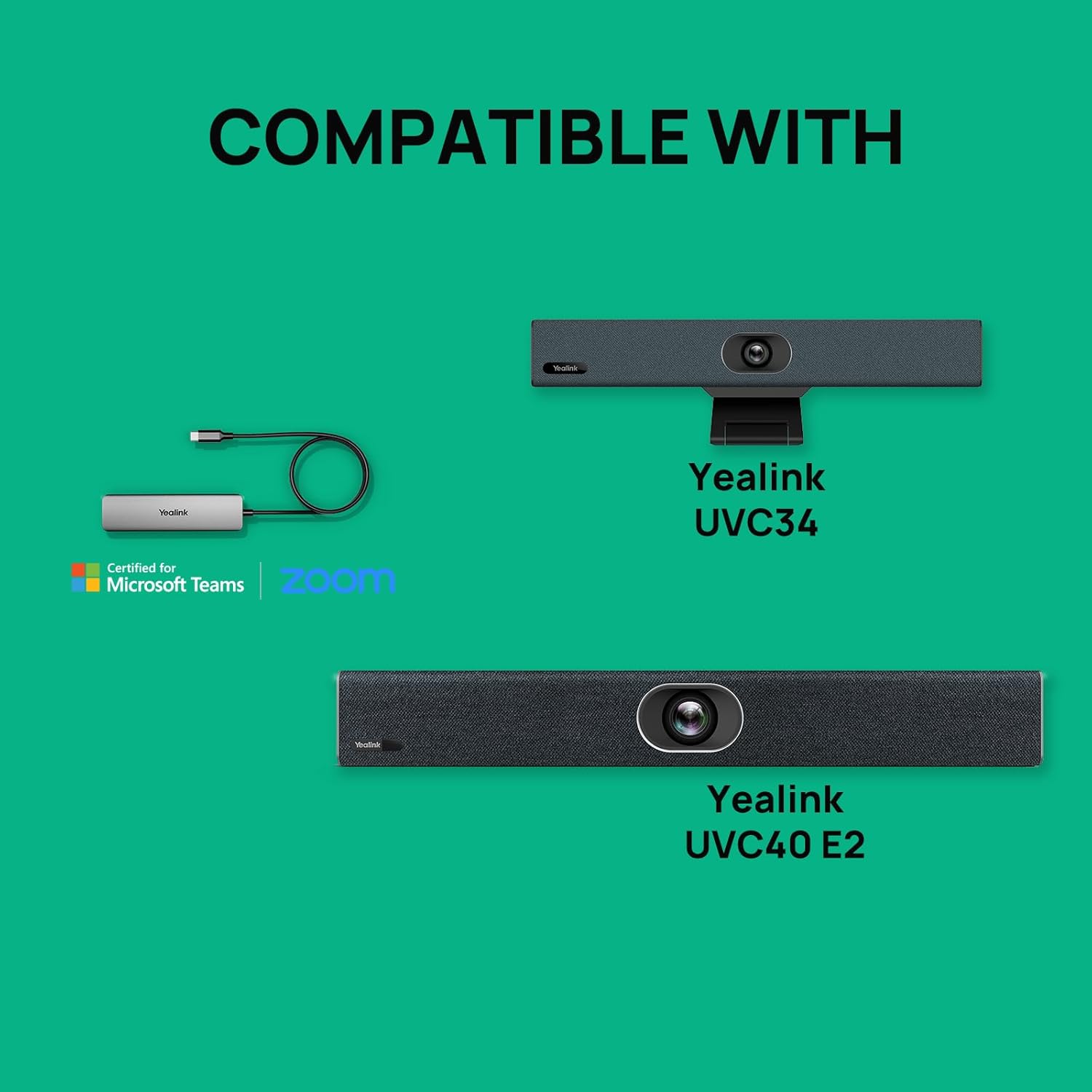 Yealink UVC40 E2 Conference Room Video & BYOD-Box USB Hub Buddle
