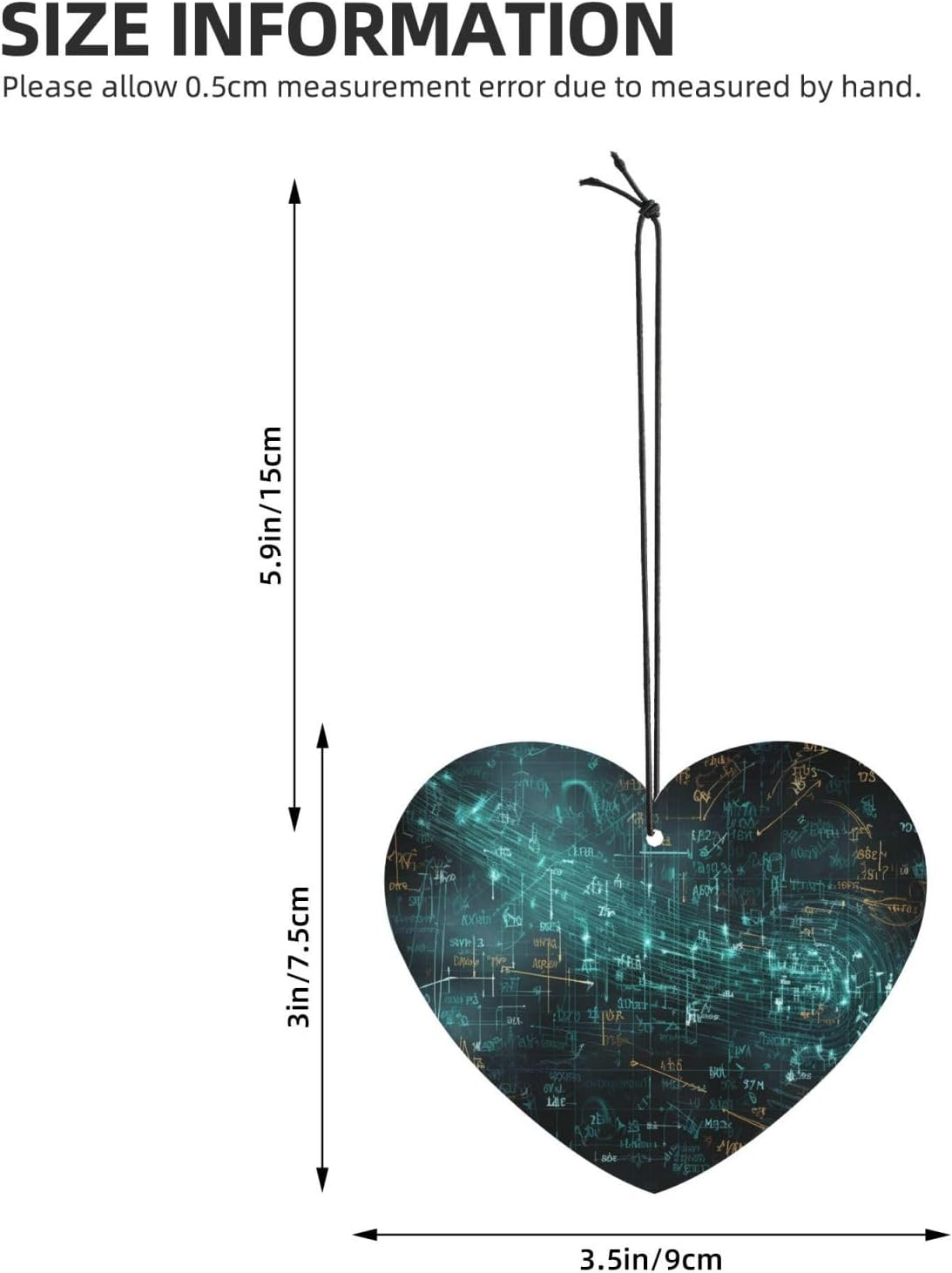 Car Air Freshener 24 PCS Math Formula Hanging Car Air Fresheners Auto Interior Decor Card Freshener Strong Scented Card Lavender Cars Scents for Office Bedroom Close Drawer Heart Shape