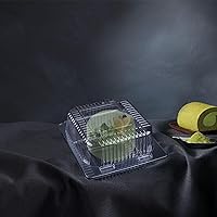 Vista 6 de 200 recipientes de plástico transparente para llevar, recipientes de plástico para alimentos con tapas, contenedores desechables transparentes