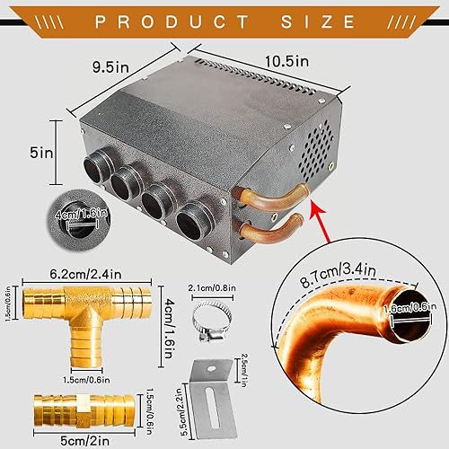 Miniatura 2 de Interruptor de montaje hidrónico de diseño compacto de 12 V, 4 rejillas de ventilación frontales, ventilador de 3 velocidades, flujo de aire de 80