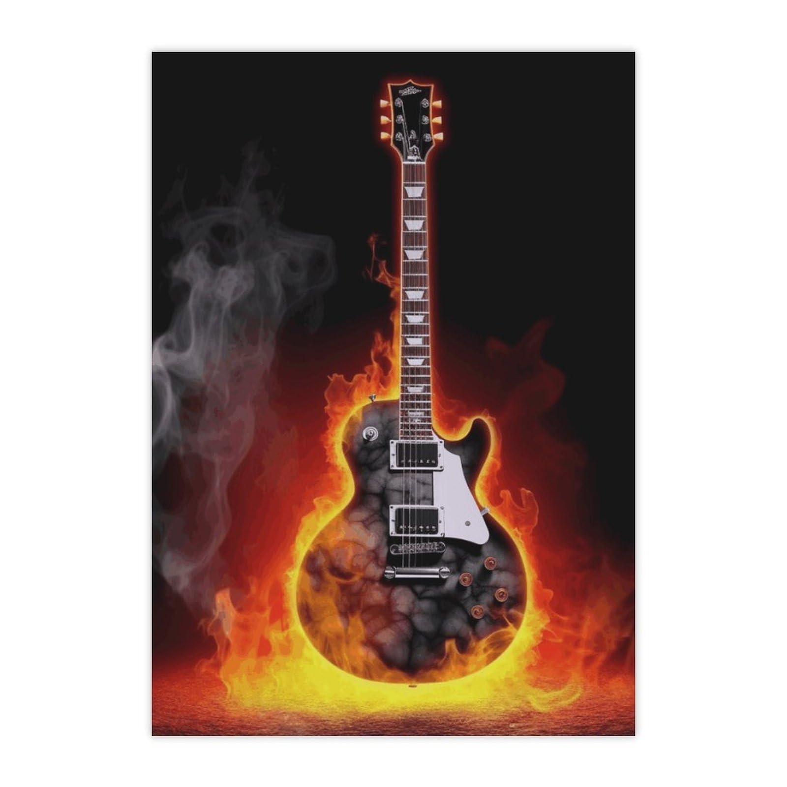 Autocollants mignons de guitare brûlante imperméables pour gourde