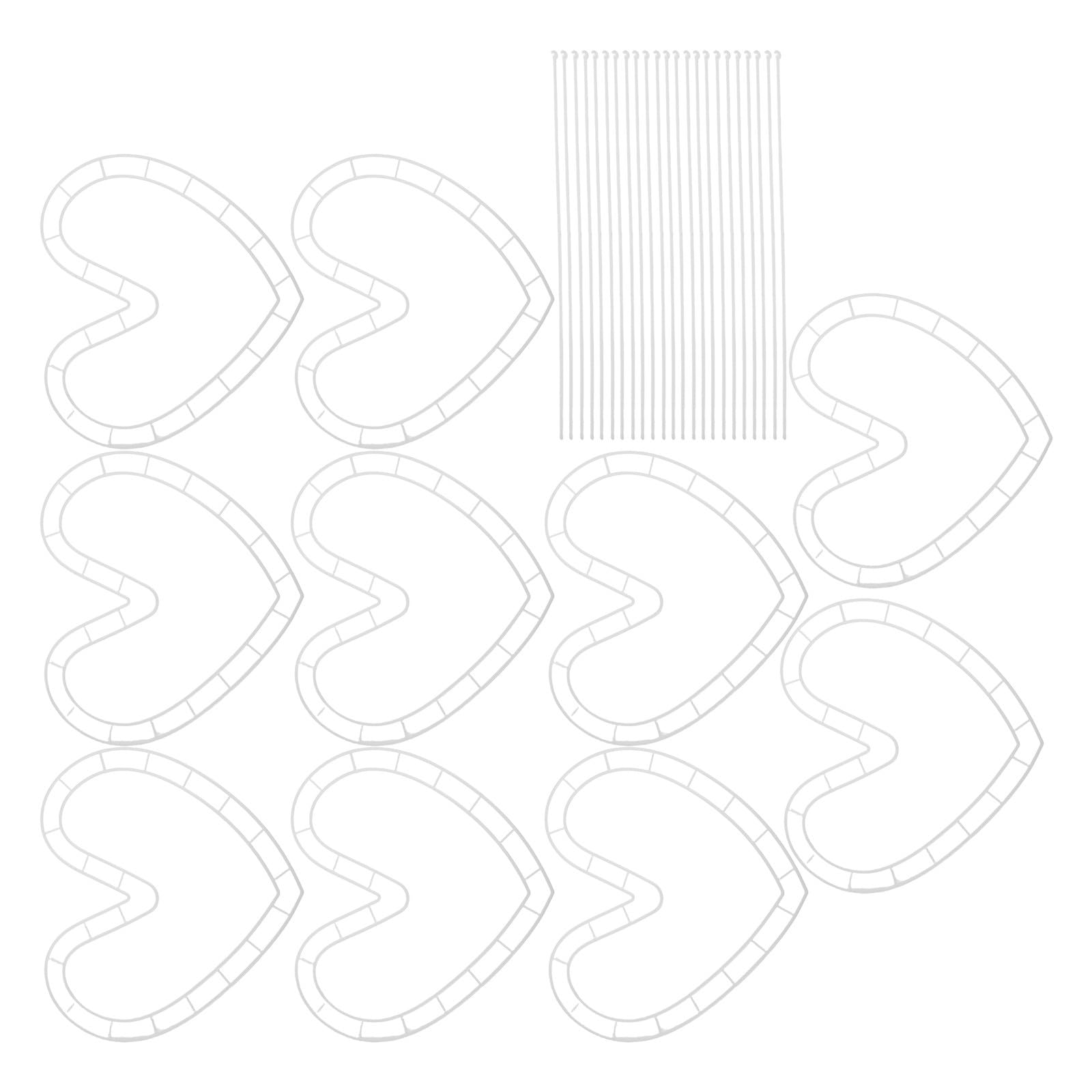 Soporte para ramo en forma de corazón de hierro blanco de 31x30 cm para bases florales de boda