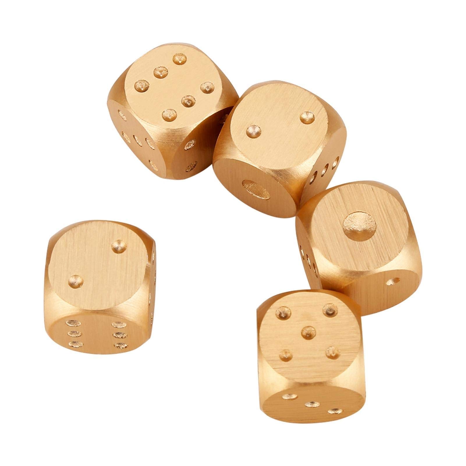 Dés de jeu de table, jeu de table de dés, ensemble de dés polyédriques, 5 pièces en alliage d'aluminium, jeu de table, jeux de poker, dés de jeu avec boîte de rangement(Boîte Or-Rectangle)