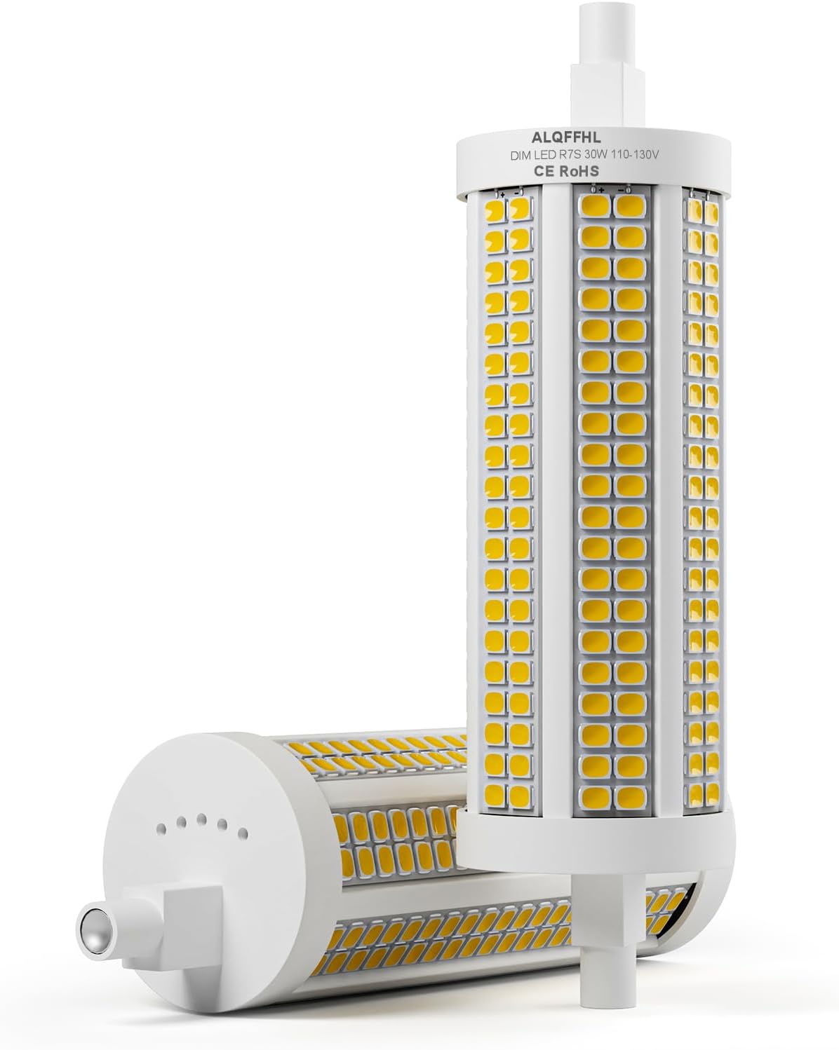 R7S LED Bulb 118mm 30W, 3000 Lm AC 110-130V, Size 4.65-1.38-1.38 inch, J Type Linear Double Ended 300W Halogen Equivalent, Dimmable Flood Light Wall Floor Standing Lamp,Pack of 2(4000K Natural White) 2 Natural White