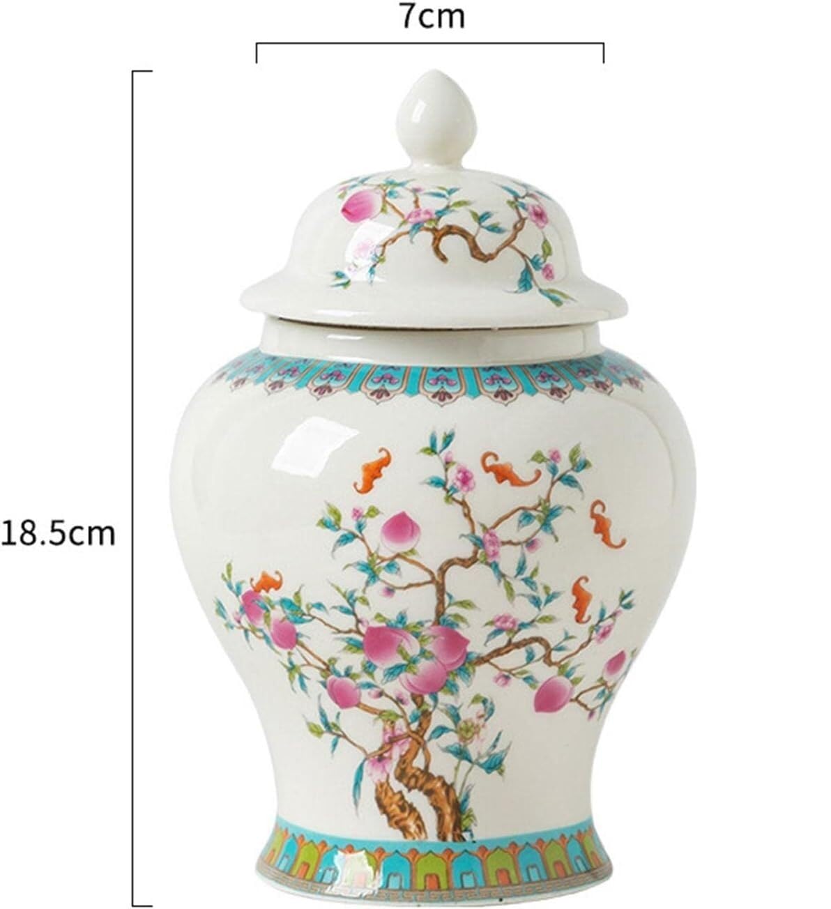 Ceramiczny wazon na imbir, dekoracyjny wazon na kwiaty, słoik do przechowywania w starożytnym chińskim stylu, szczelny pojemnik do przechowywania żywności, idealny do dekoracji domu