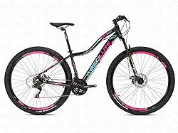 Bike Absolute Hera Aro 29 Alumínio 21V Suspensão 80mm Freio a Disco Transmissão 3x7 MTB Versátil Feminina para Lazer