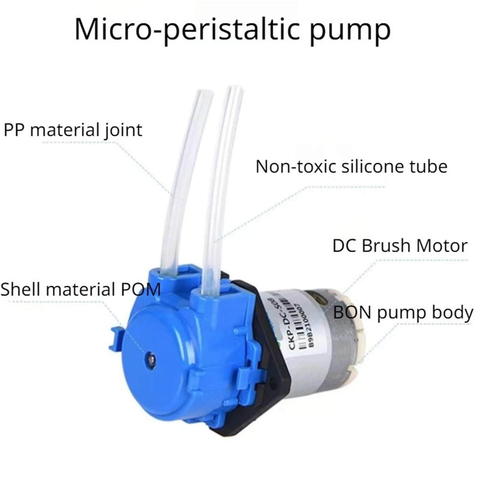 Bomba peristáltica de 12 V CC, autocebante, for líquidos, acuarios, laboratorios, reversible, 1 unidad
