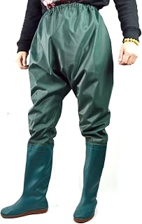 HWBZSZY Waterproof, Breathable Nylon Waders Fishing Pants with Non-Slip Rubber Boots, PVC Pond Pants Waders Fishing Boots for Construction Sites, Fishing, Farms, Gardens