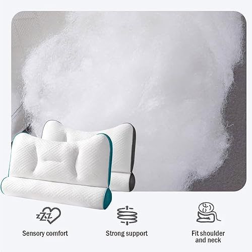 Miniatura 6 de Xemuvu - Almohada Voguedex, almohada Poshzon, almohada nimecal, 2 piezas de apoyo cervical para mejorar el sueño, almohada de plumón de ganso para