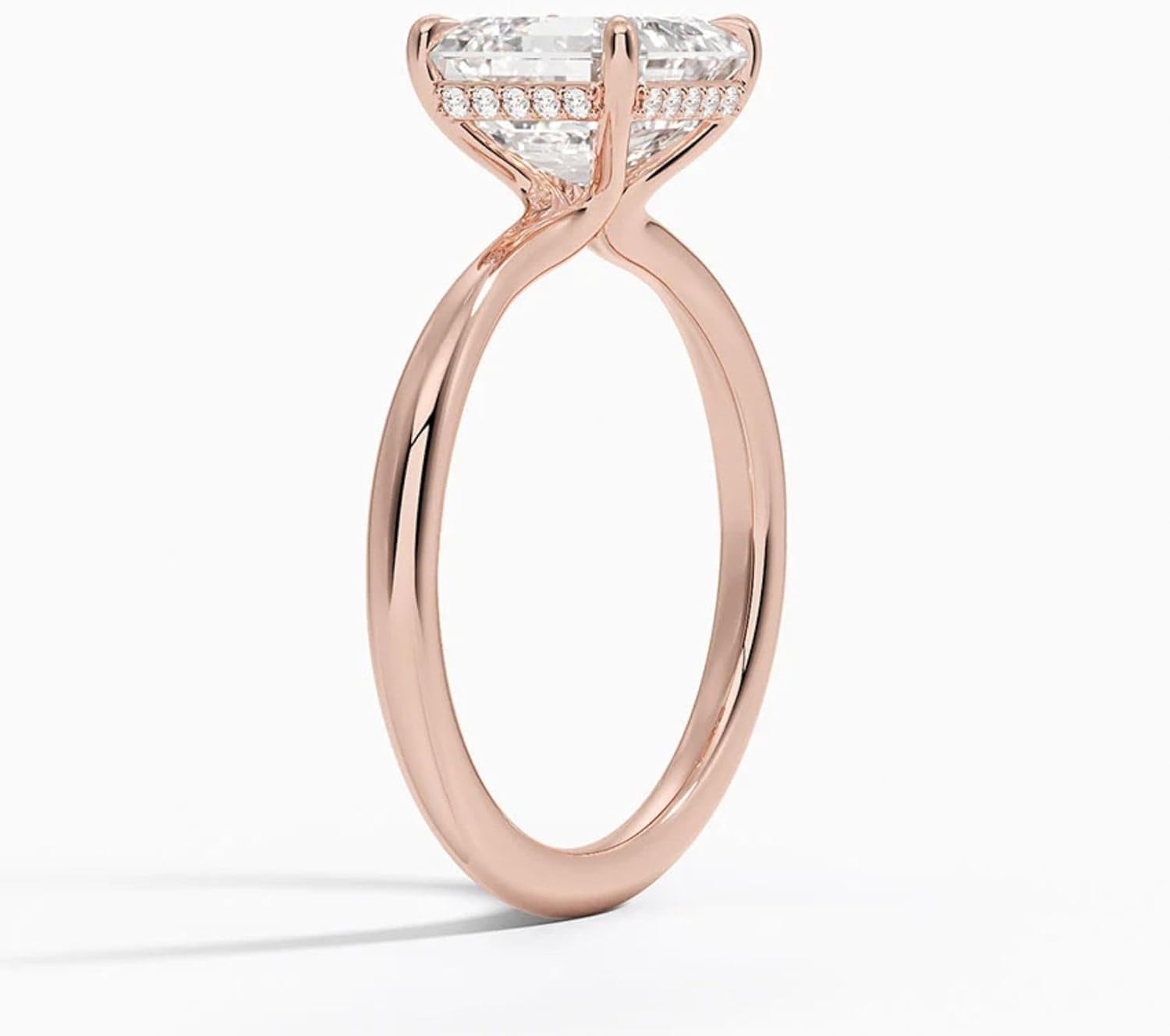 Moissanite Engagement Ring for Women Asscher Cut Statement Ring 10k 14k 18k Solid Gold 925 Sterling Silver 1-5ct Promise Wedding Rings Anniversary Christmas Gifts Sizes 3 to 11