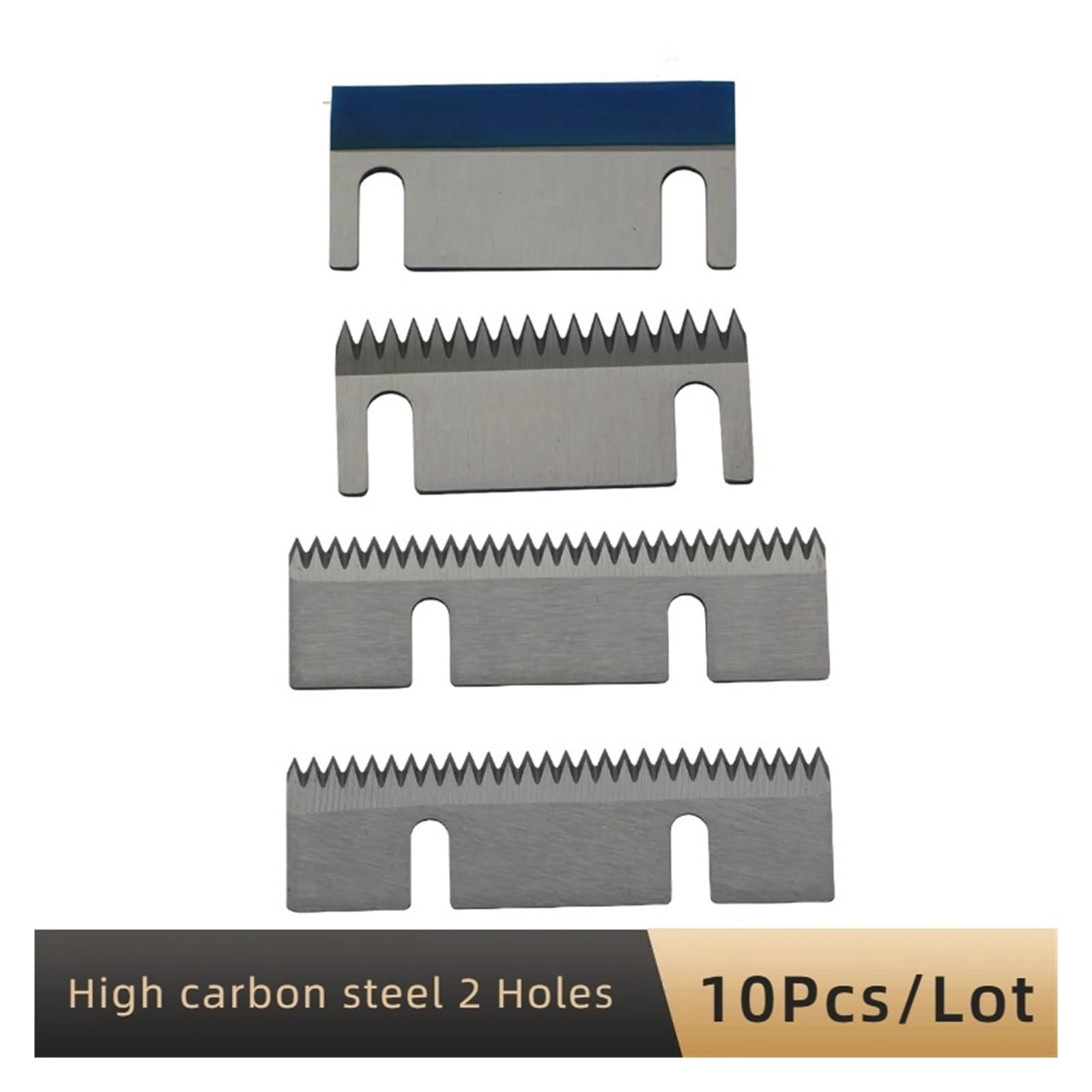 10 Uds. Cuchillo de dientes sellador de cartón de acero rico en carbono(75x25x1.5mm)