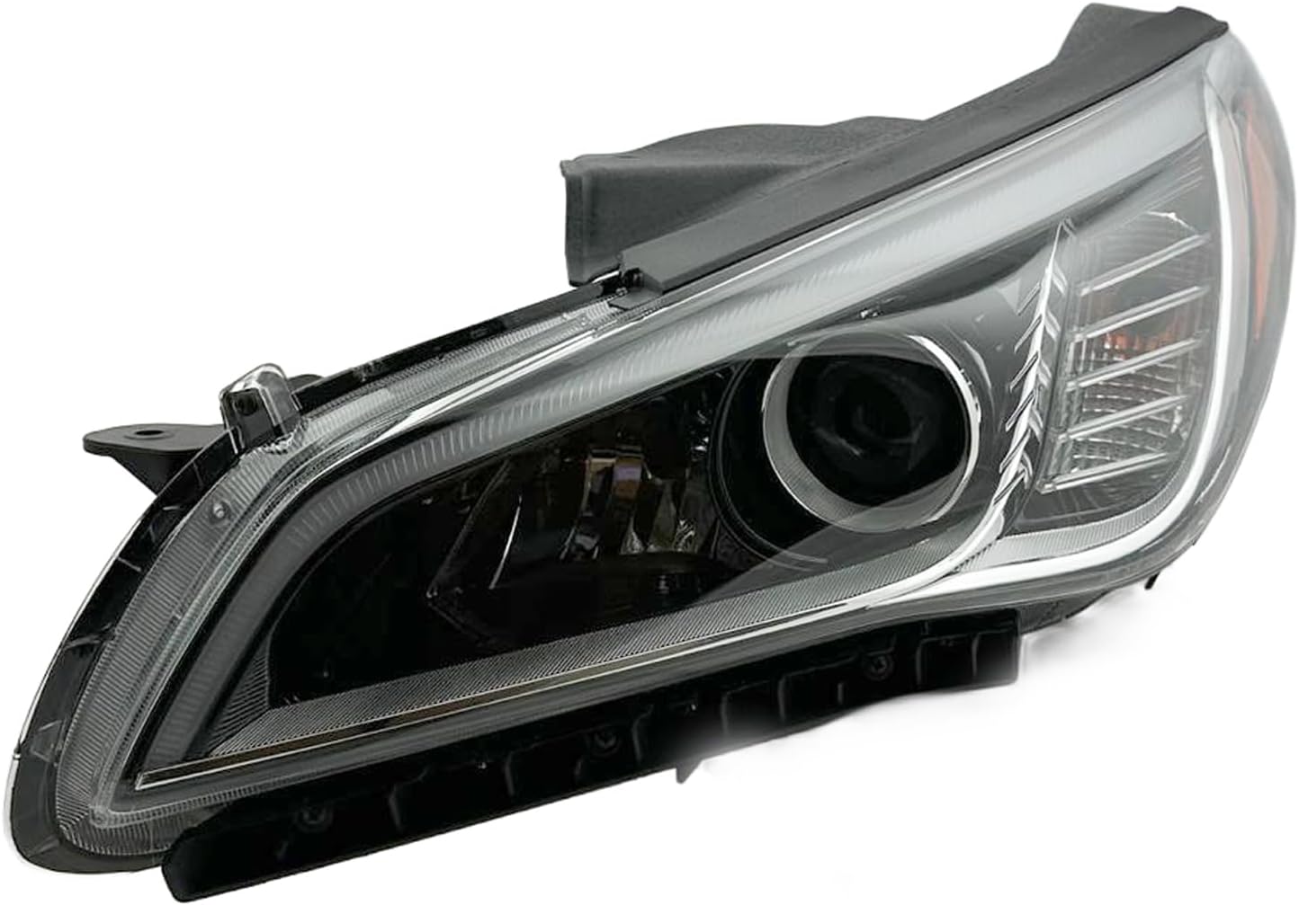 ALLIGATOR AUTO LIGHTS Headlight Assembly Compatible With Hyundai Sonata 2015 2016 2017 Halogen Headlamp Replacement, Bulbs Included - Left/Driver Side, ONLY Fits Factory Halogen Models