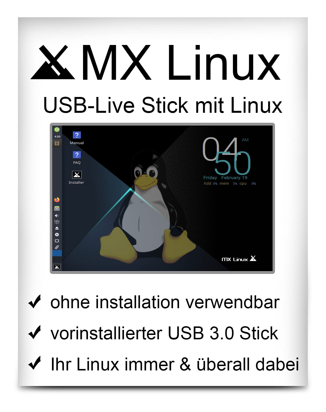 Linux MX mit 64 Bit - Live Version - bootfähig - Betriebssystem