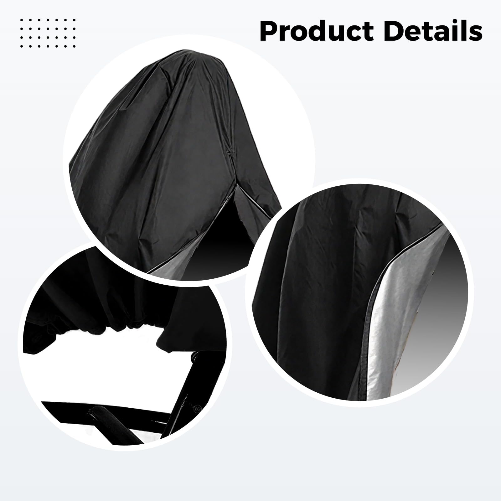 Housse pour cocon œuf, tissu Oxford 210D, protection extérieure imperméable pour fauteuil suspendu, contre soleil, poussière et vent, avec fermeture éclair, 115 x 190 cm, noir