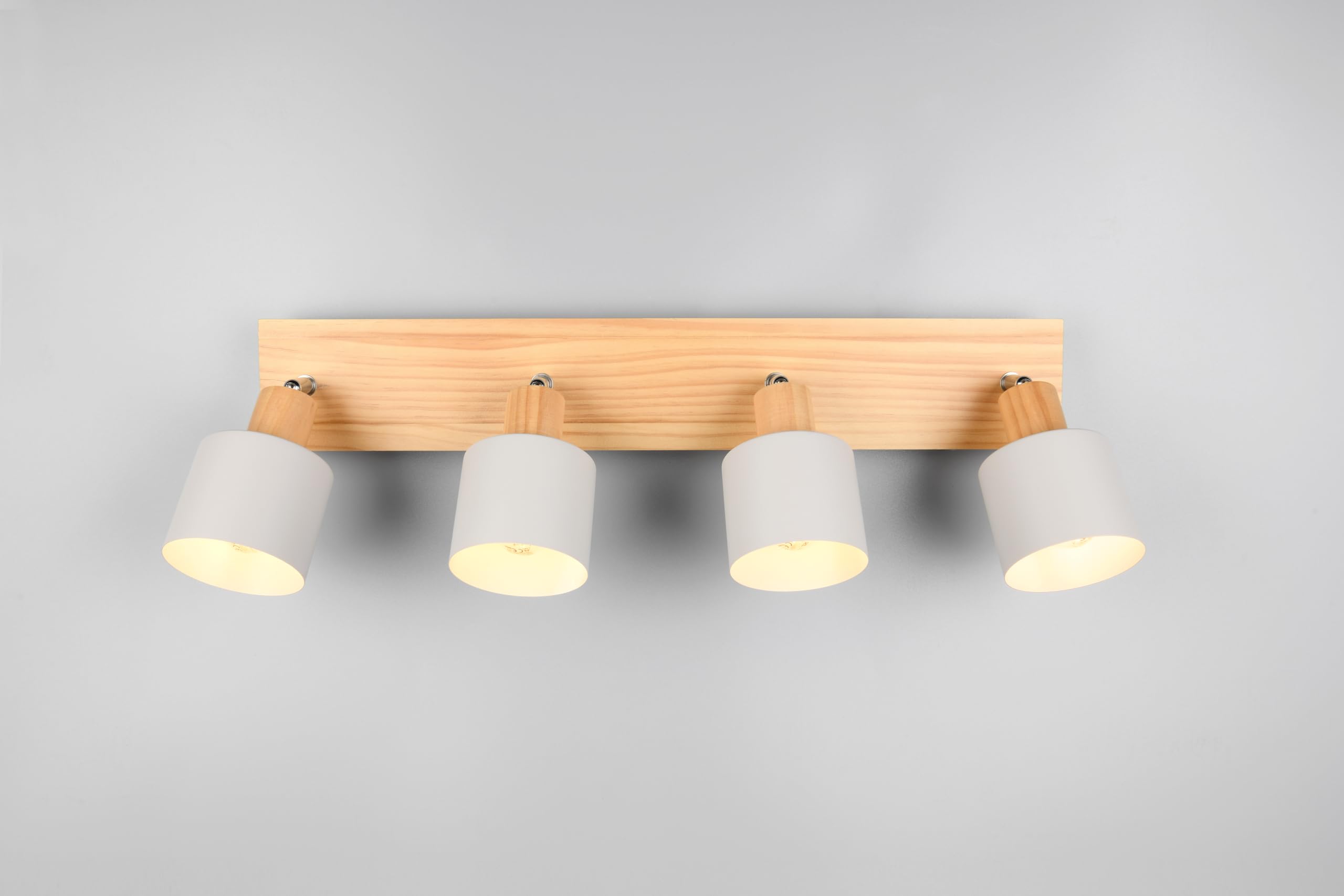 Trio Leuchten Foco de pared SHANTI 862700476, Metal gris cálido, madera natural, excl. 1x E14