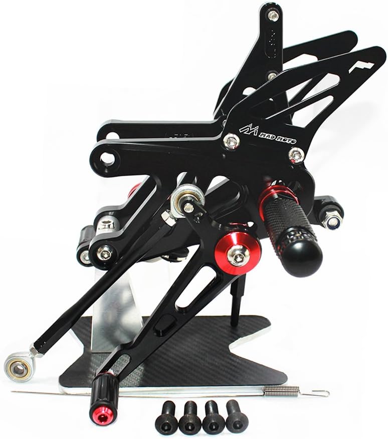 CNC Motorbike Adjustable Foot Rests for Aprila RSV4 13-ON APRC ABS Rearset Foot Pegs Rear Set Footrests (Black)