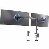 VIVO Podwójny ultrawide uchwyt na biurko, wytrzymały, w pełni regulowany stalowy stojak, mieści 2 ekrany komputerowe o przekątnej do 96.5 cm i maks. 10 kg każdy, czarny, STAND-V038