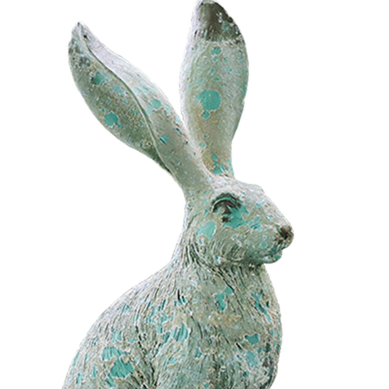 Statuette di Conigli in Resina, Sculture Artigianali, Ornamenti per La Casa E Il Giardino.