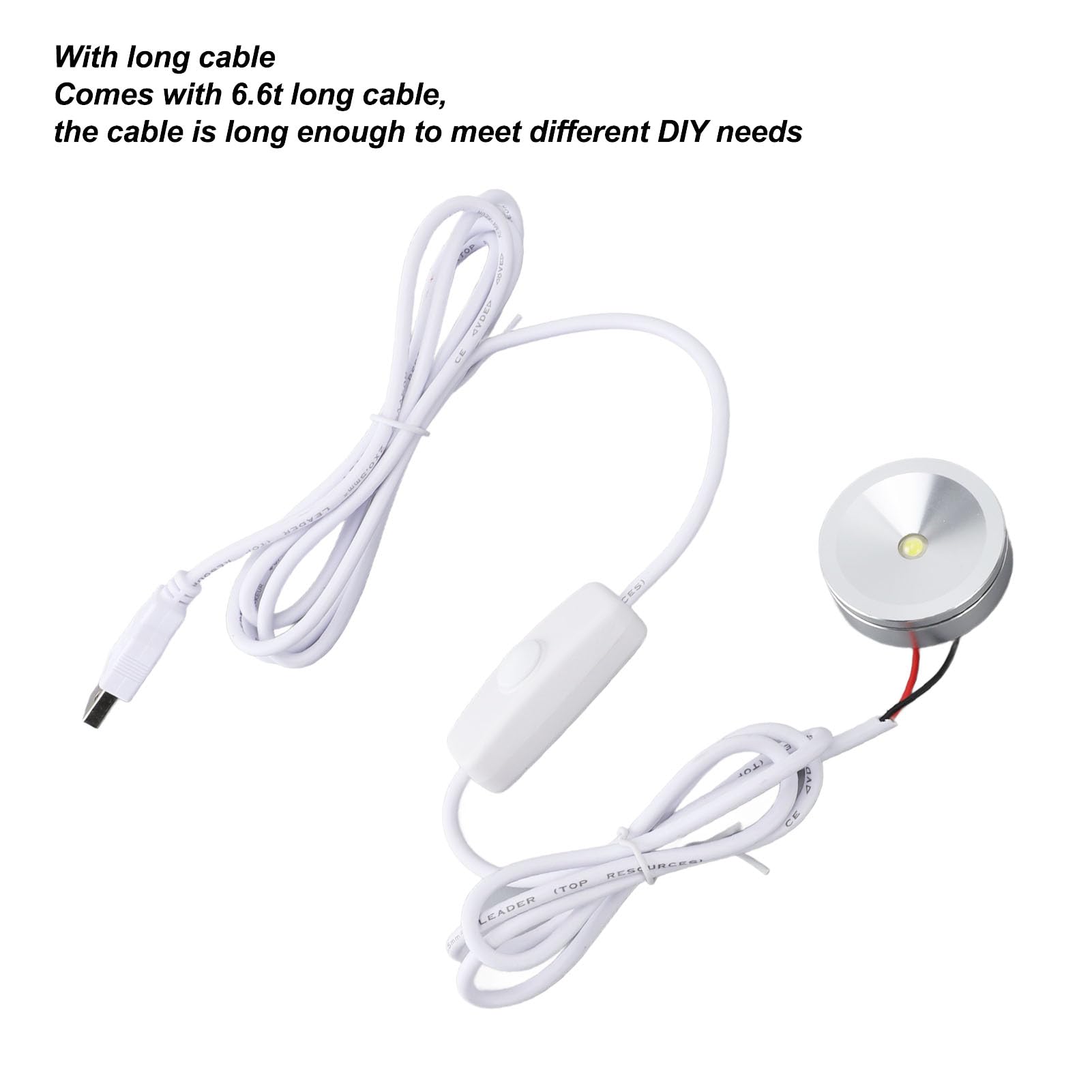 USB Dimmable Mini Spotlight, Stepless Brightness, Easy Installation, Small Space Display, with 6.6ft Cable for Display Cabinets (Netural Light)