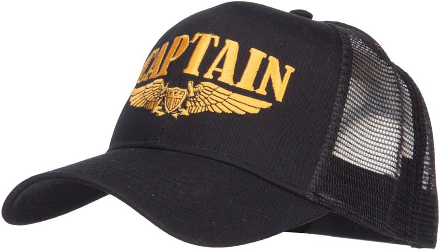 e4Hats.com Captain Wing Logo Embroidered Mesh Cap