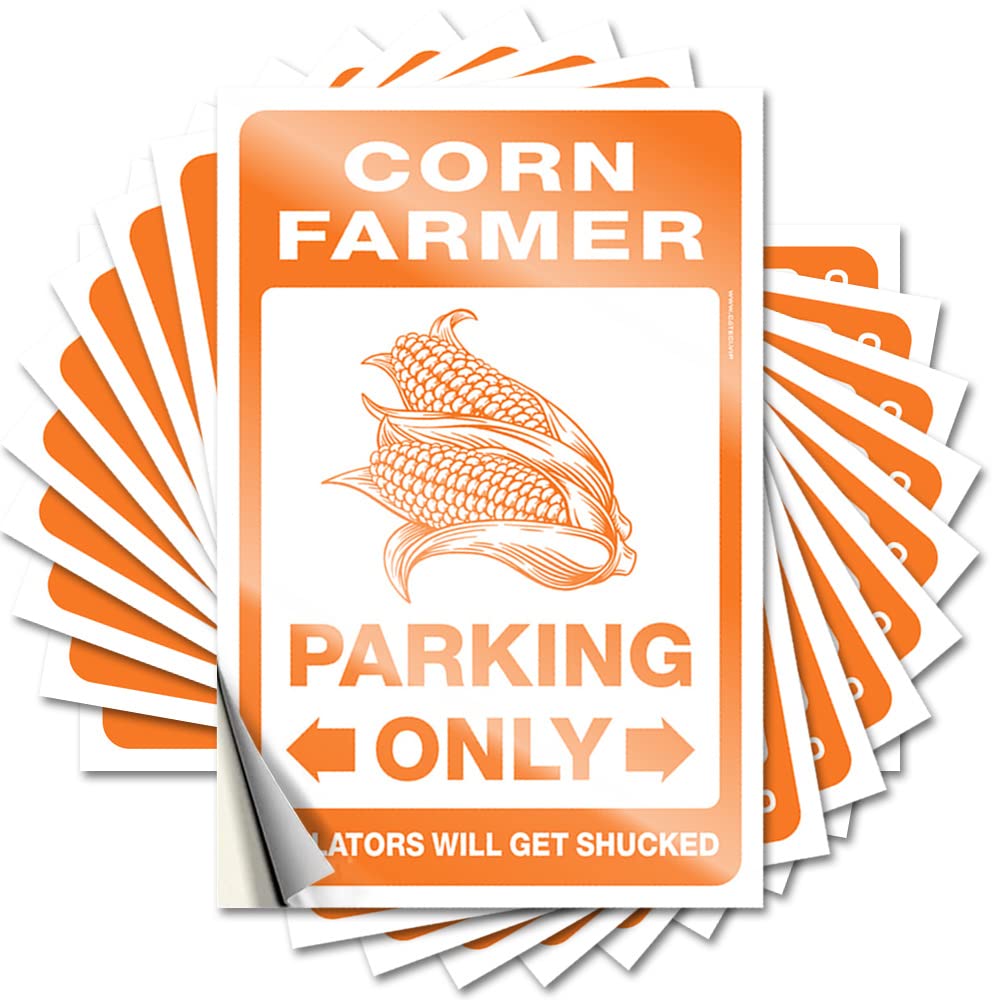 Corn Farmer Parking Only Outdoor Farmhouse Decor Science DIY | Feminist Quote Water Removable Vinyl Sticker Decal(12X18CM)