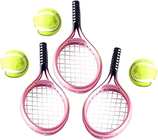 HAPINARY Tennis 3 Sets Racket Desktop Decor Mini Toys Kids Tools Miniature Racket Model Photography Props Minihouse Ornamental Mini Cabinet Small Tools Child Model Set Racket