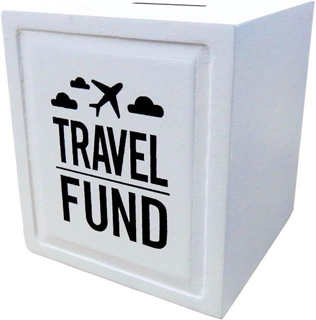 Travel Fund Piggy Bank - Wedding and Travel Gift Ideas - Money Box - House Warming and Retirement Gifts for Travelers