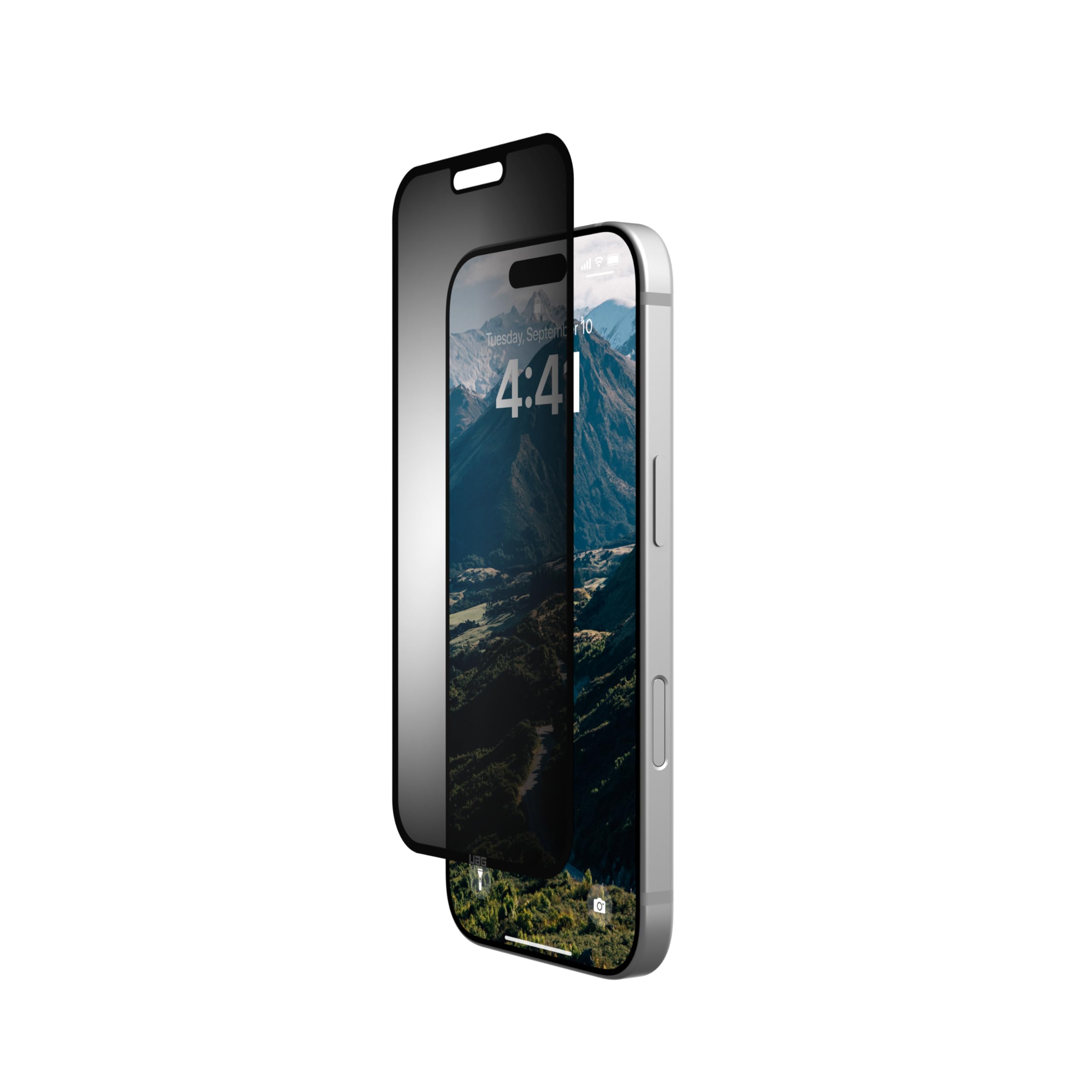 URBAN ARMOR GEAR UAG - Tinte de pantalla de privacidad extraíble y reutilizable, diseñado para iPhone 16 Pro, 2 vías, antirreflejos, antiespía, flexible