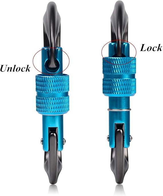 STURME 12kN (2697 lbs) Heavy Duty Locking Carabiner Clips for Outdoor, Camping, Hiking, Securing Pets, Hammock, Dog Leash Harness