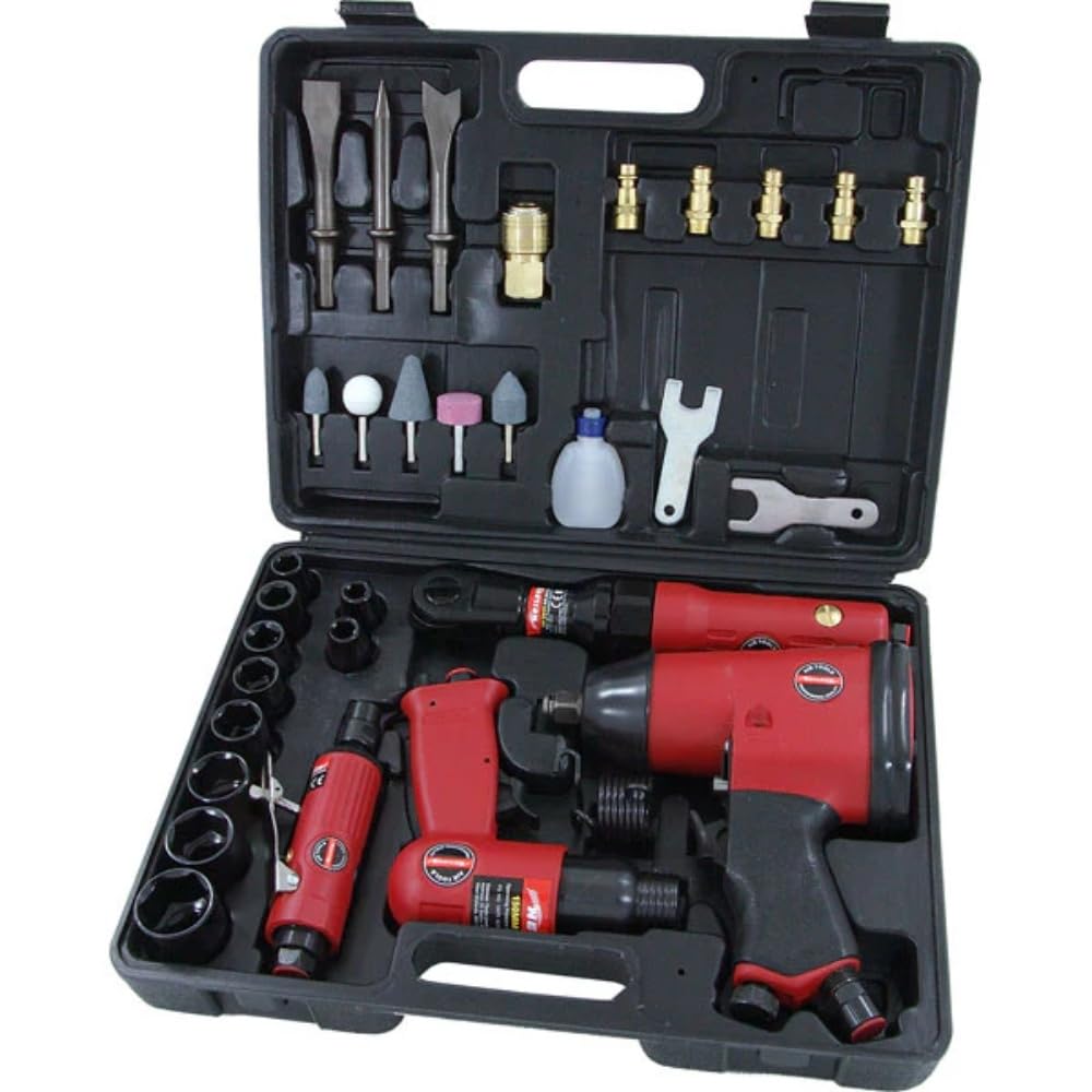 Neilsen Air Tool Kit- 33Pc 1/2" Drive Kit- Wrench Ratchet Grinder Hammer(Neilsen Ct1091)