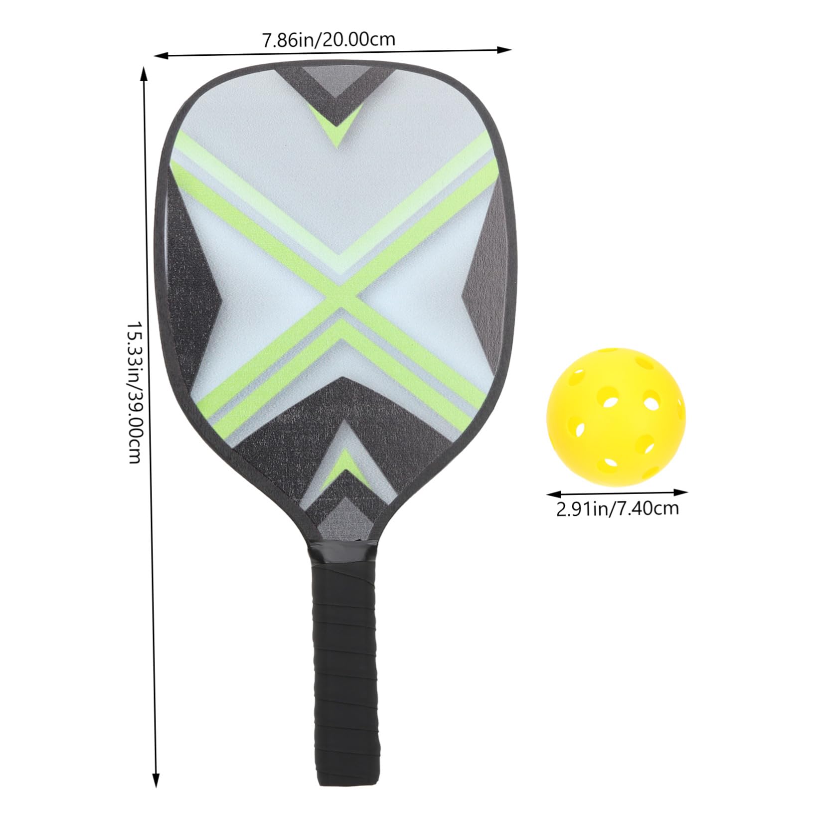 Set Racchette da Pickleball per Ragazzo Ragazza Impugnatura Antiscivolo, Racchette Sportive in Abs e Legno Resistenti, Kit Pickleball per Attività All’aperto e Gioco Coordinazione
