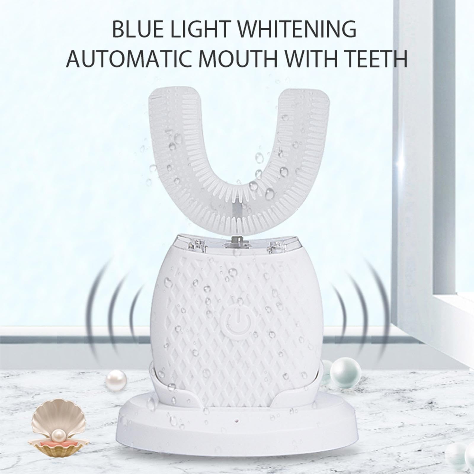 VIDECOR Cepillo de Dientes Sónico Automático en Forma de U Recargable, Cepillo de Dientes Eléctrico 360 para Adultos, Accesorios, Cepillo de Dientes de Limpieza Automática,