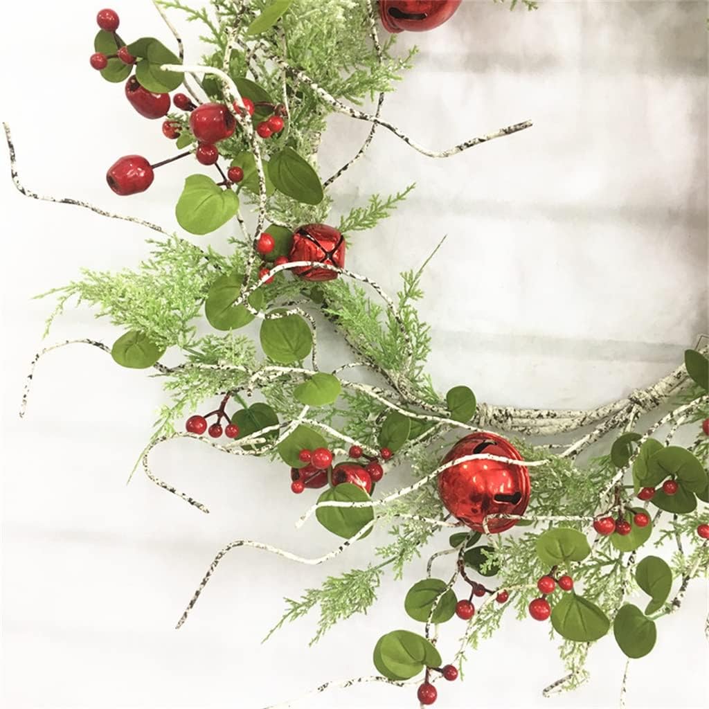 American Wreath Bell red Fruit Christmas Wreath Door Decoration Simulation Christmas Wreath