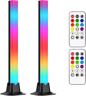 2 Pcs RGB LED Barre, 32 cm LED Gaming Lampe Synchronisation Musique, RGB Barres avec Télécommande, Lampe Gaming avec 16 Millions de Couleurs pour PC, Décoration de Chambre