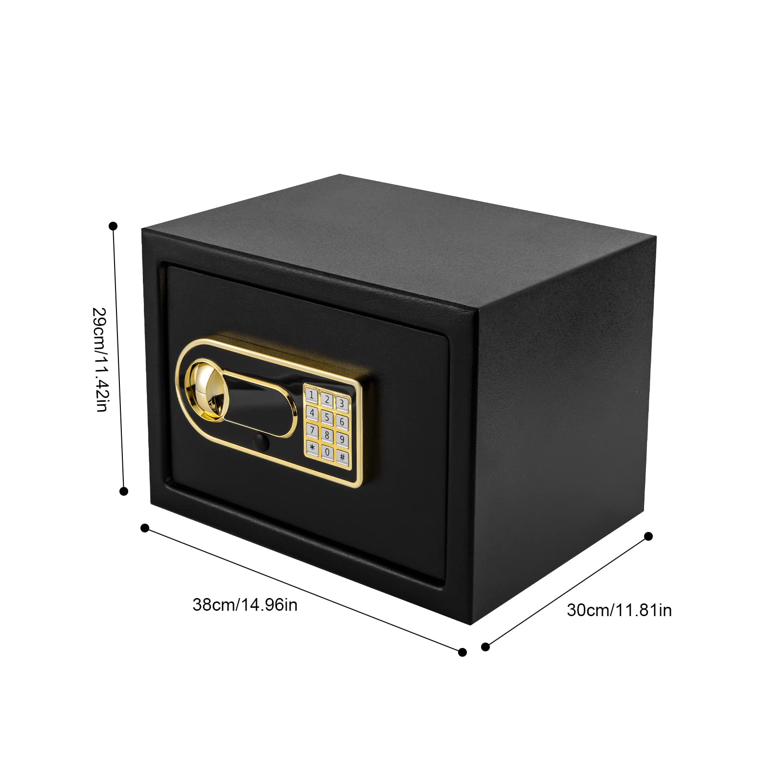 Cassaforte elettronica, cassaforte per mobili, cassaforte per documenti, cassaforte con password digitale, cassaforte di sicurezza in acciaio con sistema di allarme, chiavi di emergenza, 13 x