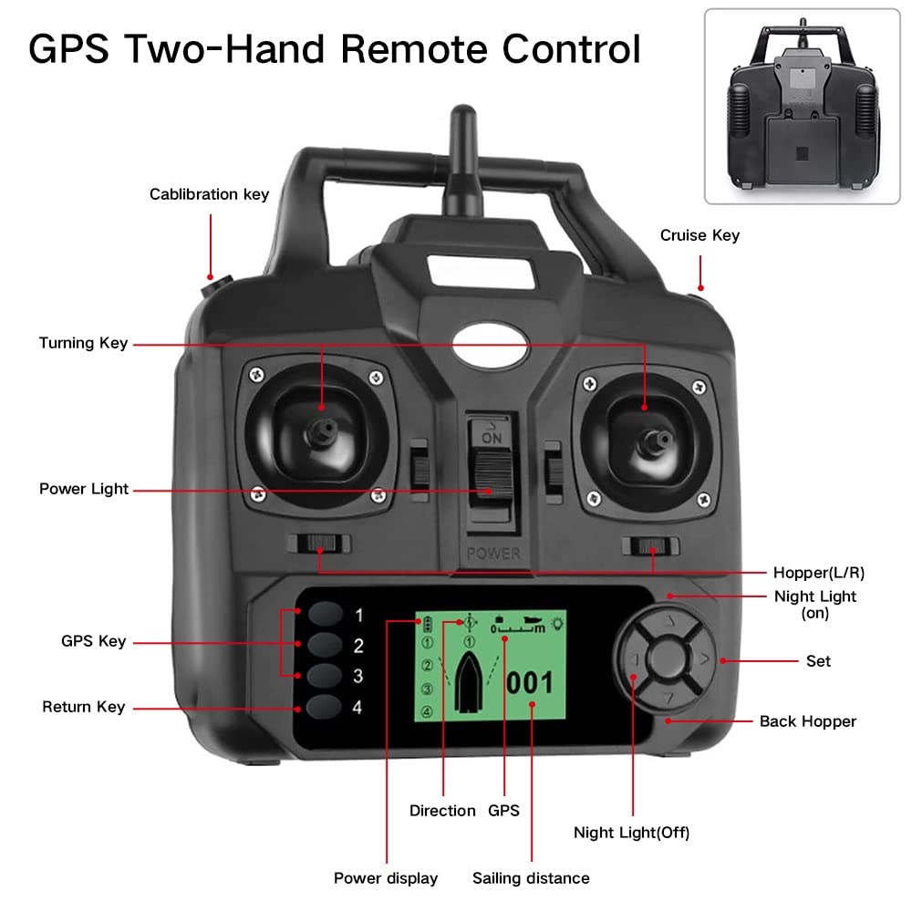 12000mAh 500m GPS futterboot mit 3 Katapultbuchten. Köderboote zum Karpfenangeln mit GPS, 16 Speicherpunkten, mit Handtasche, Antennen, Propeller und andere