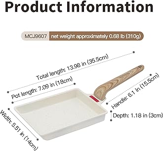 Tamagoyaki Pan Nonstick Japanese Omelette Pan Square Egg Pan for Induction Gas Ceramic Stovetop