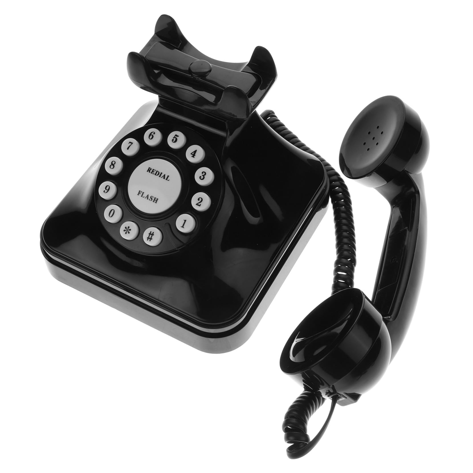 Teléfono Antiguo Retro Vintage Cable Negro Abs para Oficina | Modelo Fijo de Escritorio, Estilo Clásico Elegante, Uso en Hogar y Despacho