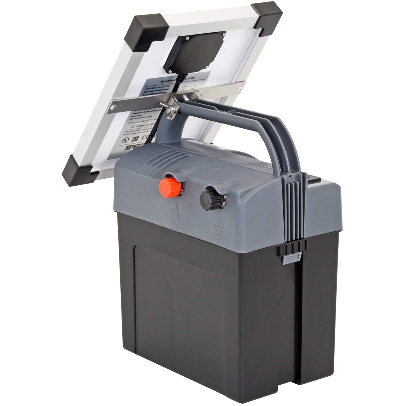 Voss.Farming Aures 3 Solarset Komplettset Weidezaungerät inkl. Solar, 9V 12V Anschluss sowie Batterie und Zubehör für Ihren Elektrozaun, Weidezaun