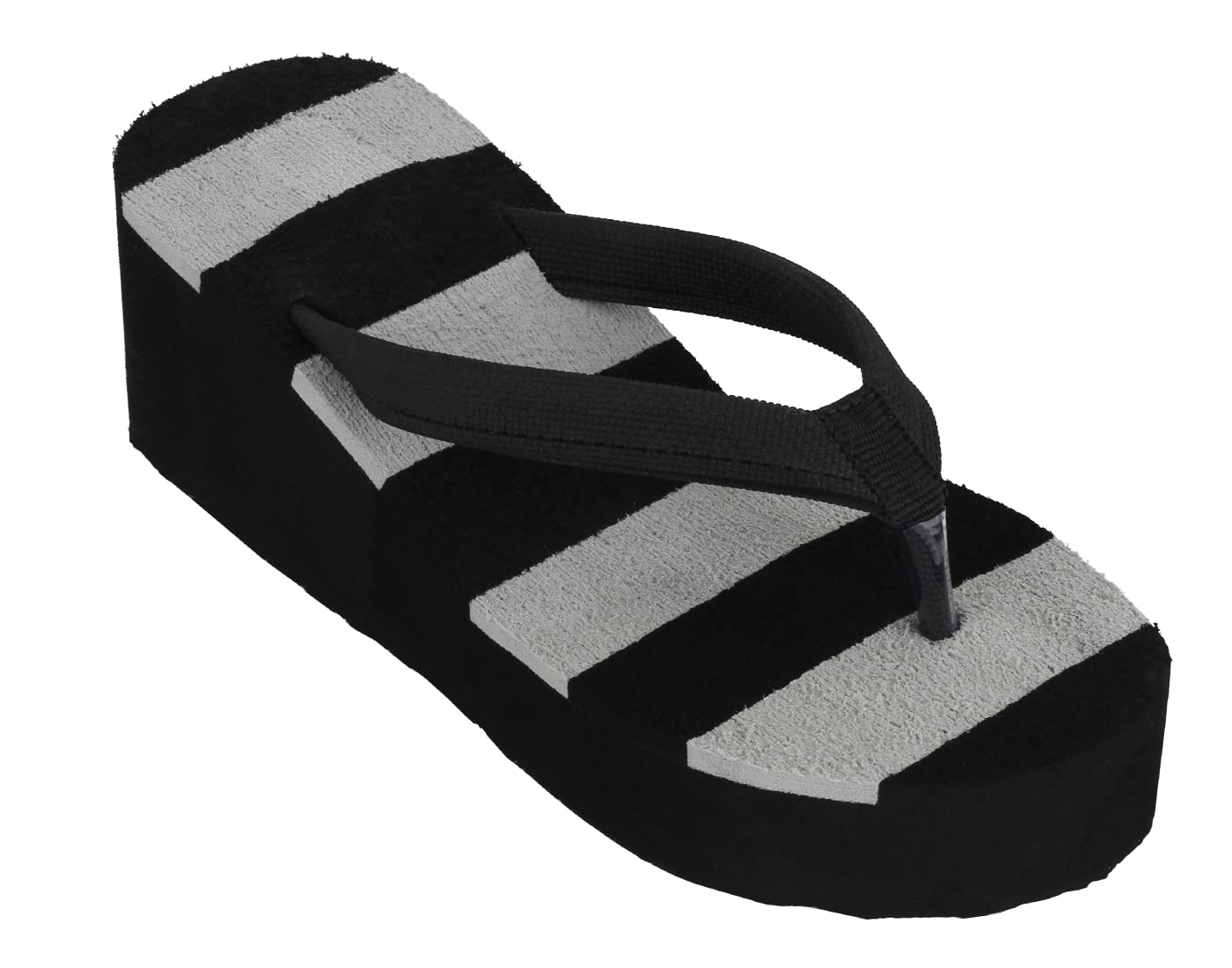 Lil Firestar Girls high heel Flip Flops (3Inch heel) _GREY & BLACK (MLBG)_7UK (B09Q6C1WRC) Amazon Price History, Amazon Price Tracker
