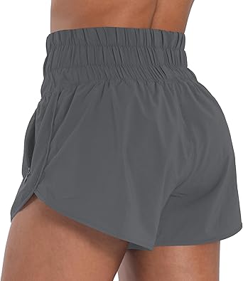 Sunzel High Waisted Athletic Running Shorts for Women Quick Dry Mesh Liner Gym Workout Shorts with Zipper Pockets