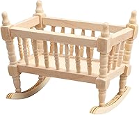Vista 1 de Cuna de madera para muñecas de 1 a 12 escalas, modelo de casa, casa de muñecas en miniatura, cunas para casa de muñecas, moisés para jardín