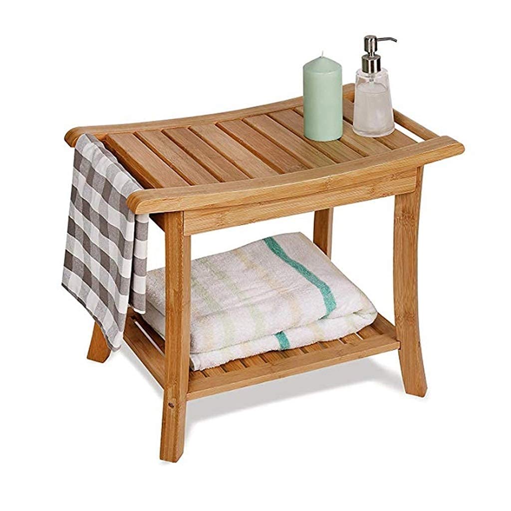 Asientos De Baño Taburete De Baño Taburetes De Baño De Bambú Grueso Madera Maciza Baño Taburete De Ducha Antideslizante Impermeable Taburete De Almacenamiento De Baño Art
