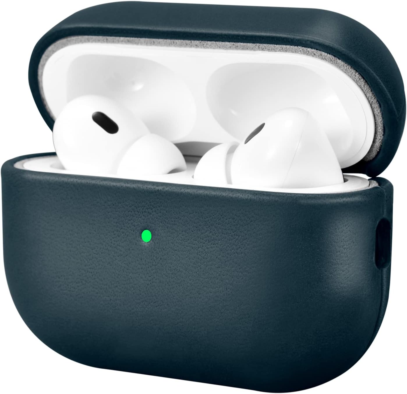 ICARERFAMILY Leather Case for AirPods Pro 2 (2022), Genuine Leather Shockproof Protective Cover for AirPods Pro 2 Earphones Charging Case (LED Visible) Support Wireless Charger Blue ICARERFAMILY Leather Case for AirPods Pro 2 (2022), Genuine Leather Shockproof Protective Cover for AirPods Pro 2 Earphones Charging Case (LED Visible) Support Wireless Charger Blue