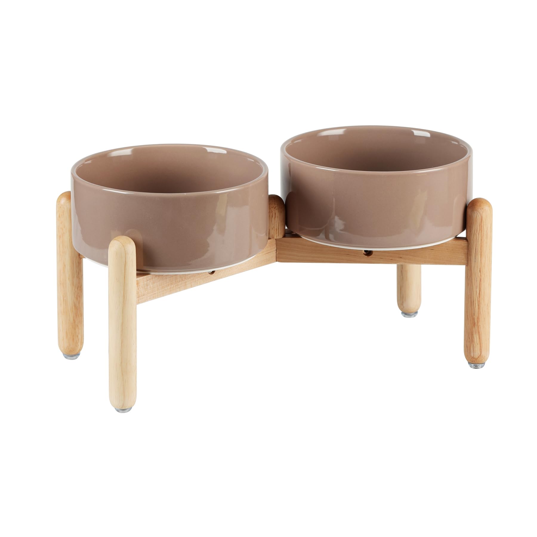 Havniva 7.3inch Ceramic Raised Dog Bowl with Stand, Double Dog Bowls Elevated for Medium Breed Dog Food and Water Bowl Set Non-Slip Dog Dish Large