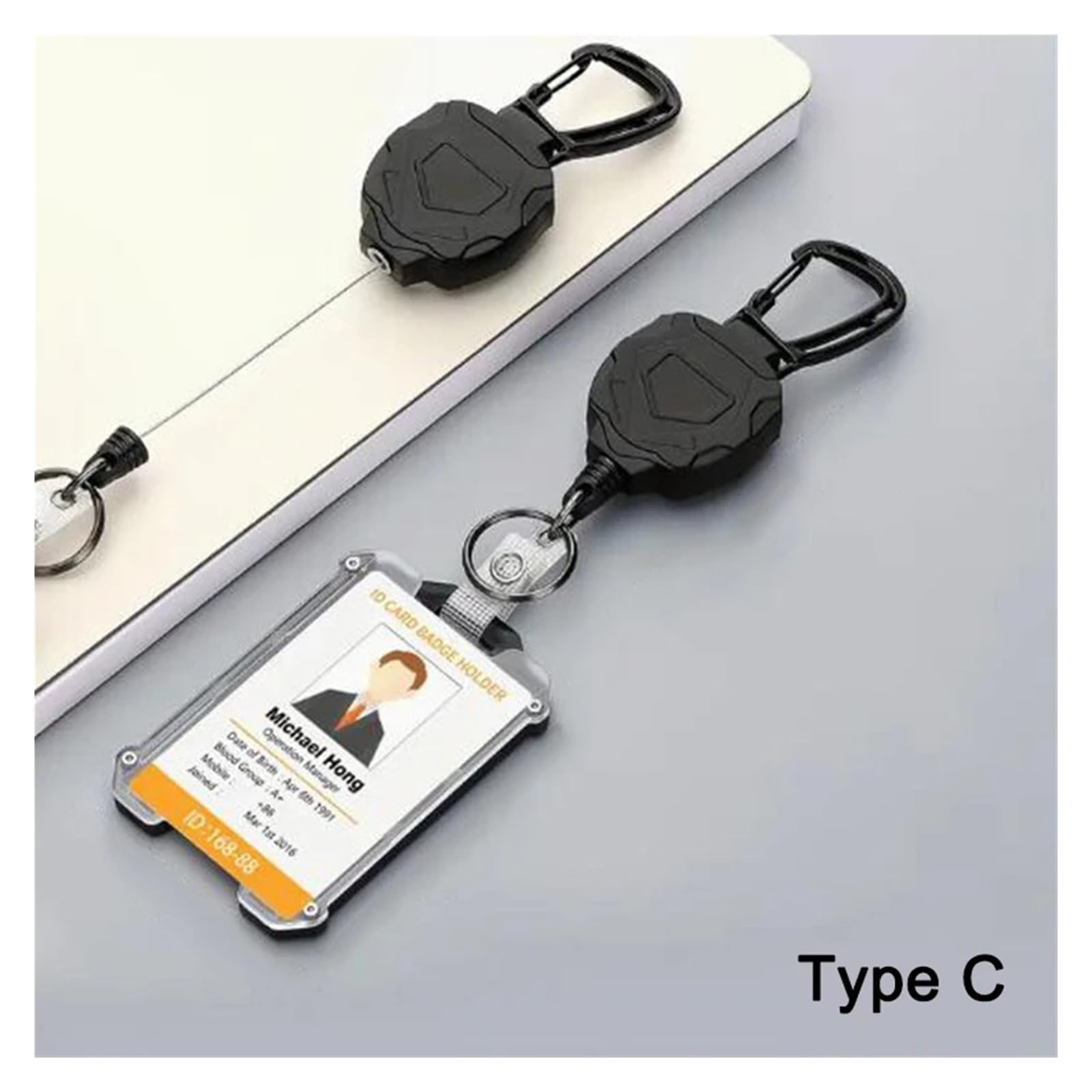 Portabadge con clip for portacarte di credito Custodia for autobus Portadocumenti retrattile resistente-3 stile Adatto all'uso in ufficio(3 Set ABC)