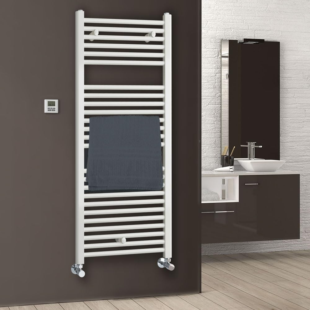 Kibath Toallero Radiador Secatoallas 120 cm x 50 cm circuito calefacción acabado blanco fabricado en acero - No eléctrico
