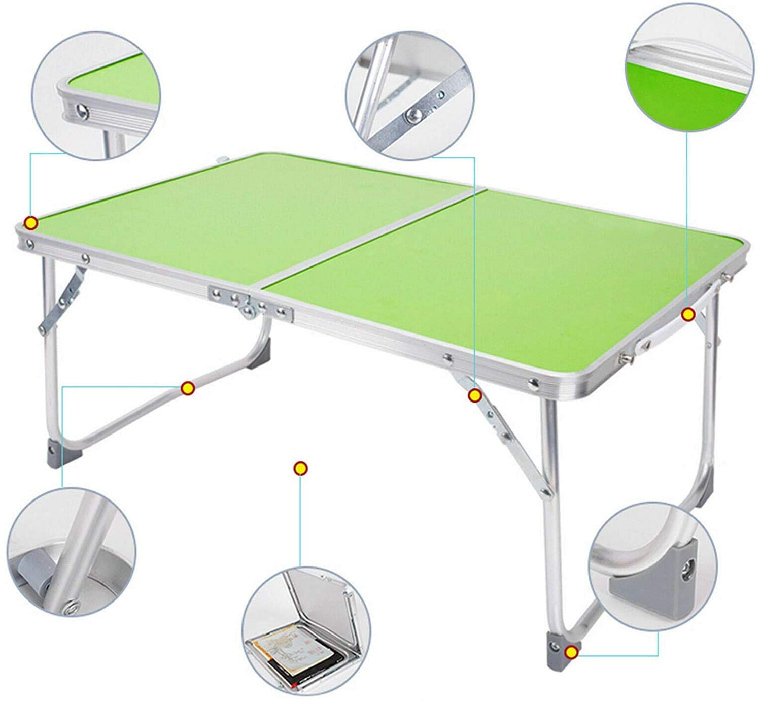Faltbarer Campingtisch, tragbarer Picknicktisch, leicht, Laptop-Bett-Tablett für Outdoor-Grill, Garten-Workouts.